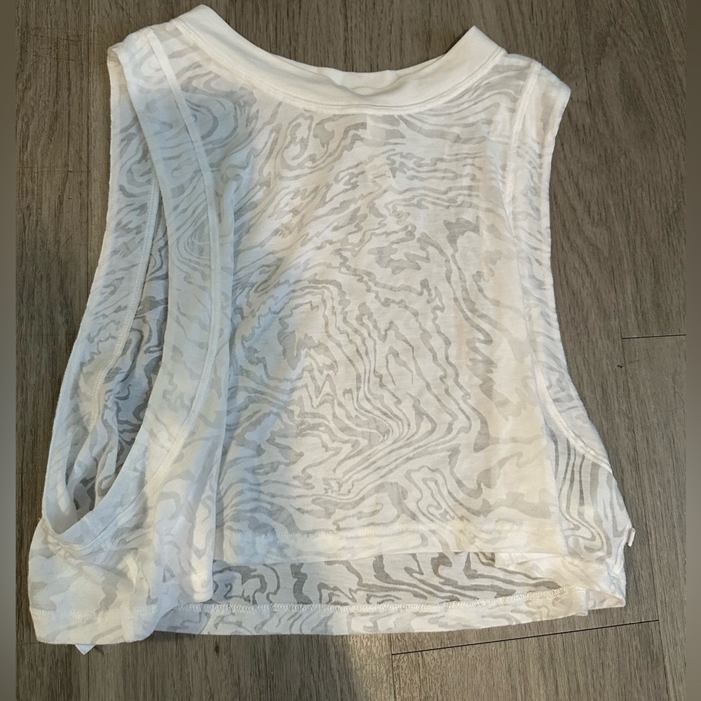 Lululemon White sheer cropped top